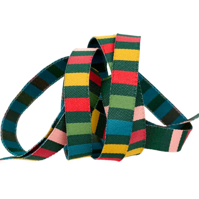 Renaissance Ribbon 12 Days of Christmas Holiday Stripe Webband 1 Yard Polyester