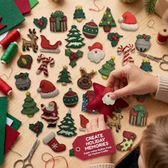 Buttons Galore Christmas Bastelknöpfe 50 Stück Weihnachten waschbar