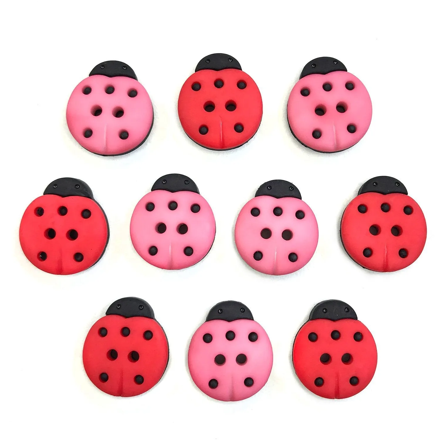 Buttons Galore Lucky Ladybugs Knöpfe 10 Stück