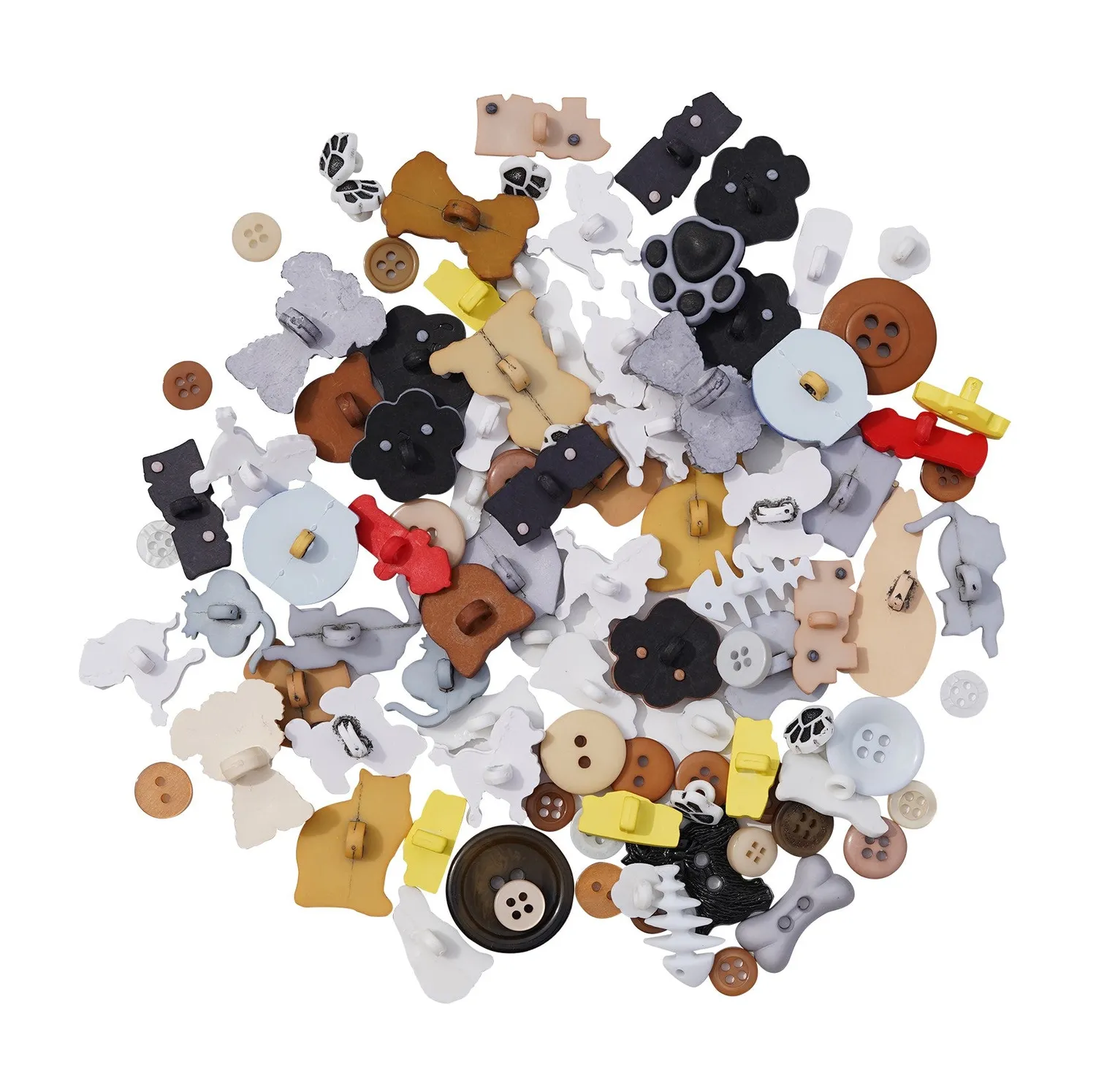 Buttons Galore Pet Button Super Value Pack Knöpfe 100 Stück 3D