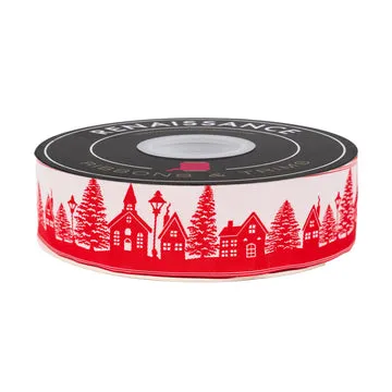 Renaissance Ribbon Buon Natale Christmas Village Webband 38mm 1 Yard