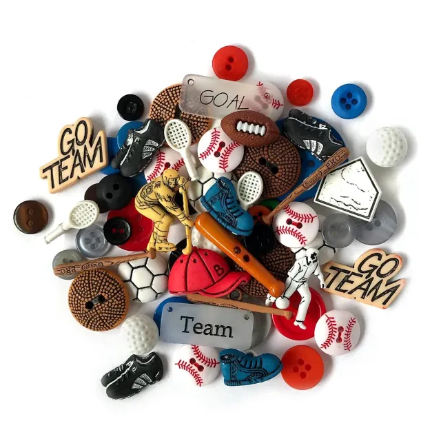 Buttons Galore Sports Value Pack Sportknöpfe ca. 50 Stück Nylon-Sortiment
