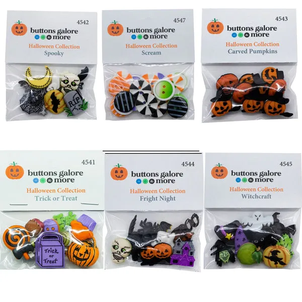Buttons Galore Halloween Set 3 Bastelknöpfe 50 Stück