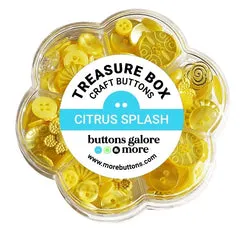 Buttons Galore Citrus Splash Knöpfe 100 Stk gelb Box