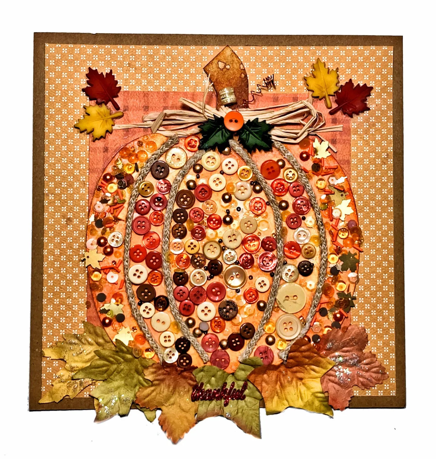 Buttons Galore Pumpkin Canvas Bastelset Herbst 8x10