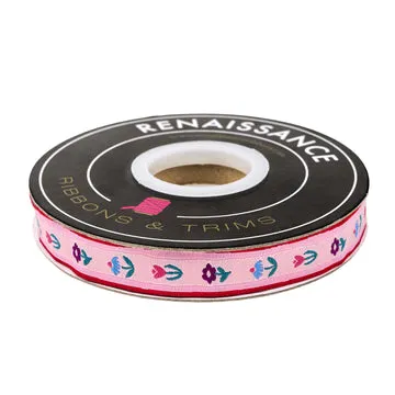 Renaissance Ribbon Genesis Bavarian Blooms Schmuckband 1 Yard rosa
