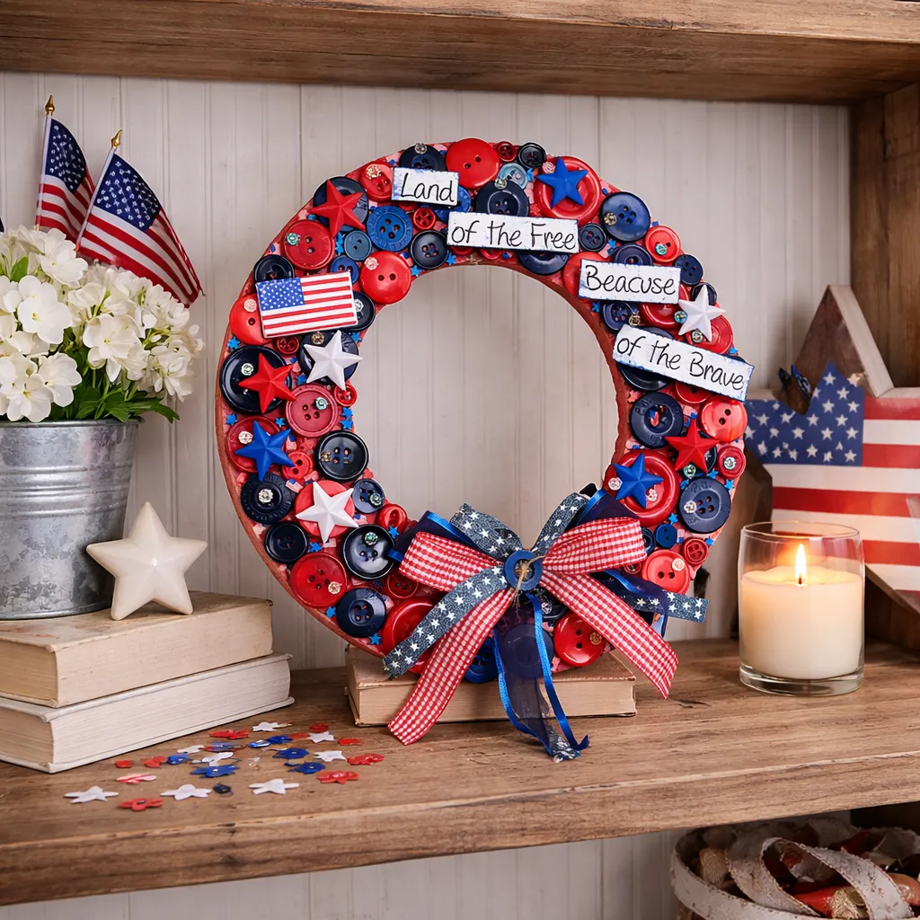 Buttons Galore America 250 Wreath Bastelset Kranz 20cm