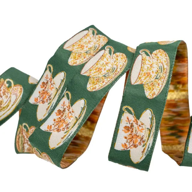 Renaissance Ribbon Spruce Cup of Tea Schmuckband 22mm 1 Yard Teetassen