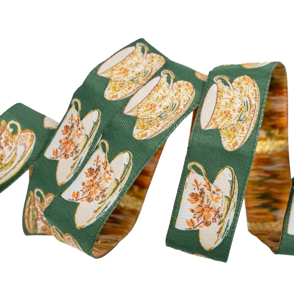 Renaissance Ribbon Spruce Cup of Tea Schmuckband 22mm 1 Yard Teetassen