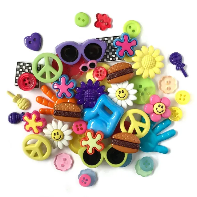 Buttons Galore Retro Value Pack Nähknöpfe ca. 50 Stück bunt