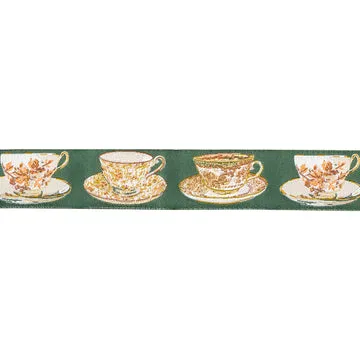 Renaissance Ribbon Spruce Cup of Tea Schmuckband 22mm 1 Yard Teetassen