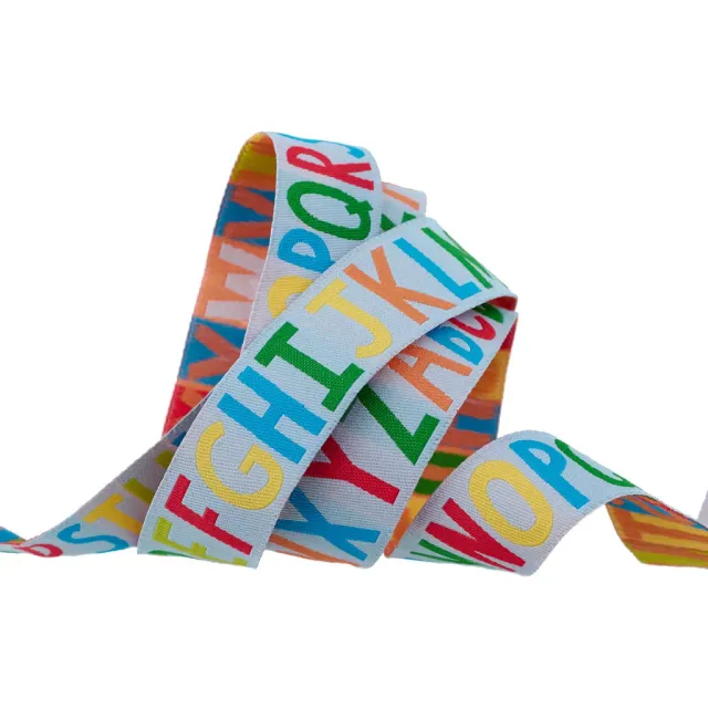 Renaissance Ribbon Alphabet Soup Band Bright Sky 7/8 Zoll 1 Yard