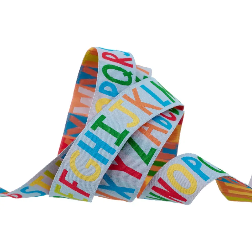 Renaissance Ribbon Alphabet Soup Band Bright Sky 7/8 Zoll 1 Yard