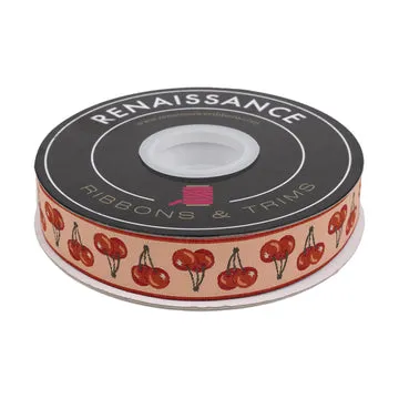 Renaissance Ribbon Farmstead Cherries Jubilee Jacquardband 1 Yard