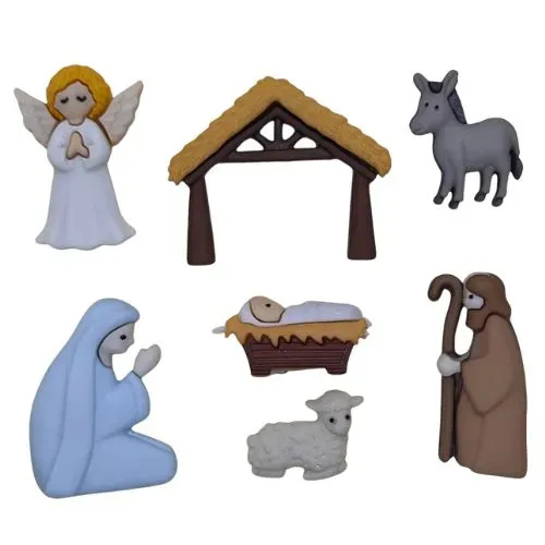 Buttons Galore Nativity Weihnachtsknöpfe Krippenfiguren
