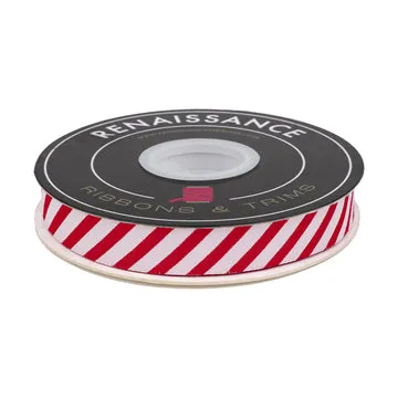 Renaissance Ribbon Classic Christmas Candy Cane Stripe Schmuckband 1 Yard rot-weiß