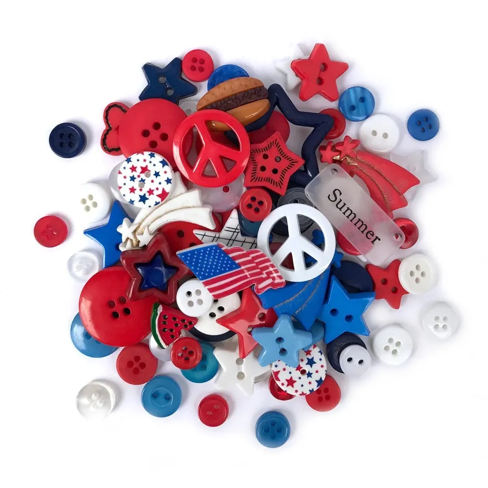 Buttons Galore America 250 Knöpfe Value Pack 50 Stück waschbar
