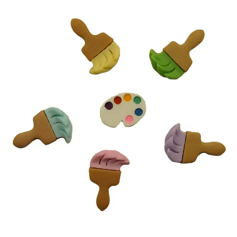Buttons Galore Flatbackz Artist Flatbacks 6-tlg Pinsel Palette