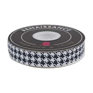 Renaissance Ribbon Farmhouse Christmas Houndstooth Band Soot 1 Yard