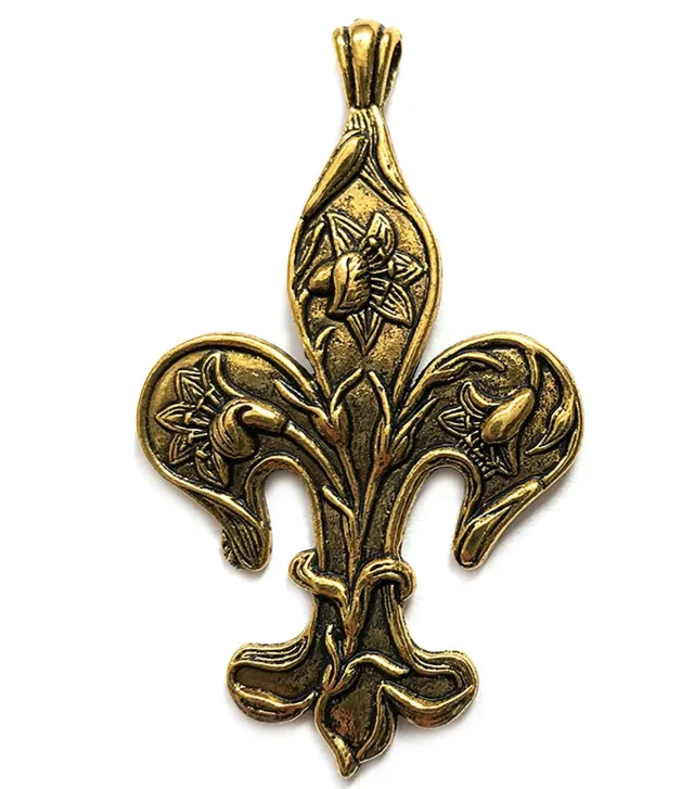 Buttons Galore Fleur de Lis Charm Anhänger 10 Stk gold 2,5 Inch