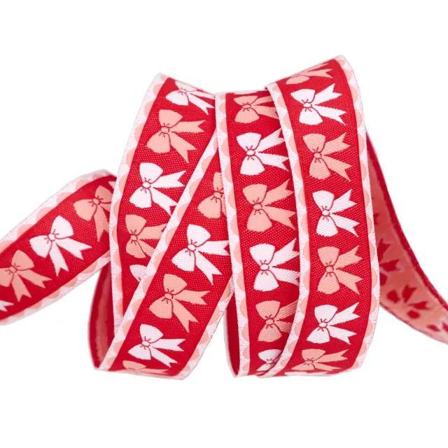 Renaissance Ribbon Mistletoe and Holly Tied Bows Webband 7/8" 1 Yard