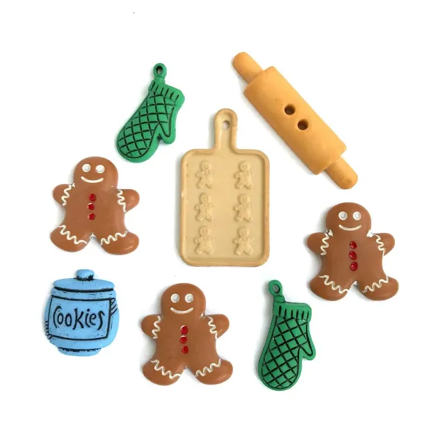 Buttons Galore Holiday Baking Nähknöpfe Weihnachten 8 Stk
