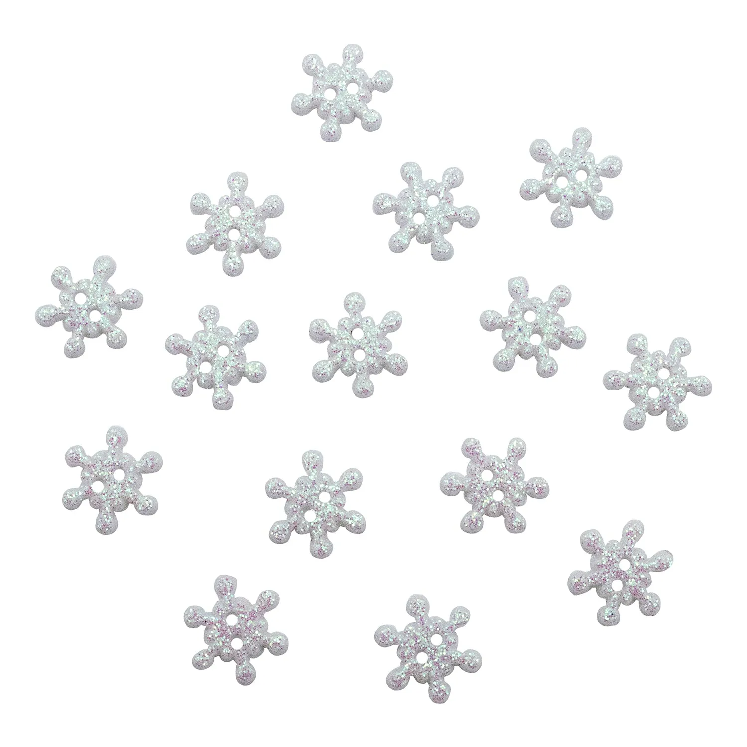 Buttons Galore Winter Shimmer Nähknöpfe 16 St Schneeflocke Glitzer