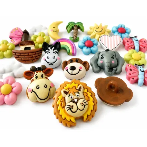 Buttons Galore BaZooples Tier Nähknöpfe 36 Stück Zootiere