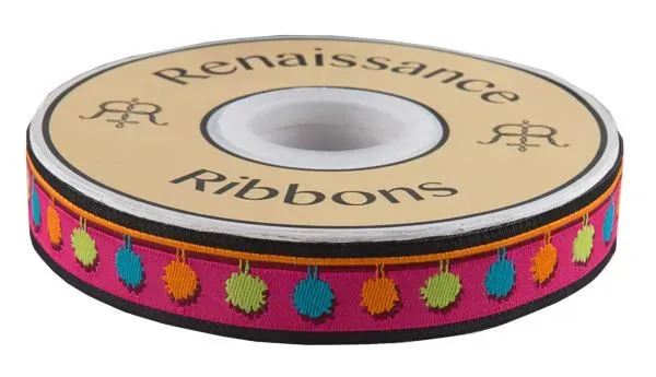 Renaissance Ribbon Pompons Borte 7/8" 1 Yard bunt