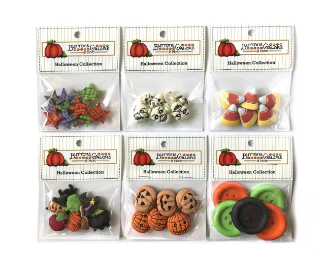 Buttons Galore Halloween Button Set Halloweenknöpfe 36-teilig waschbar