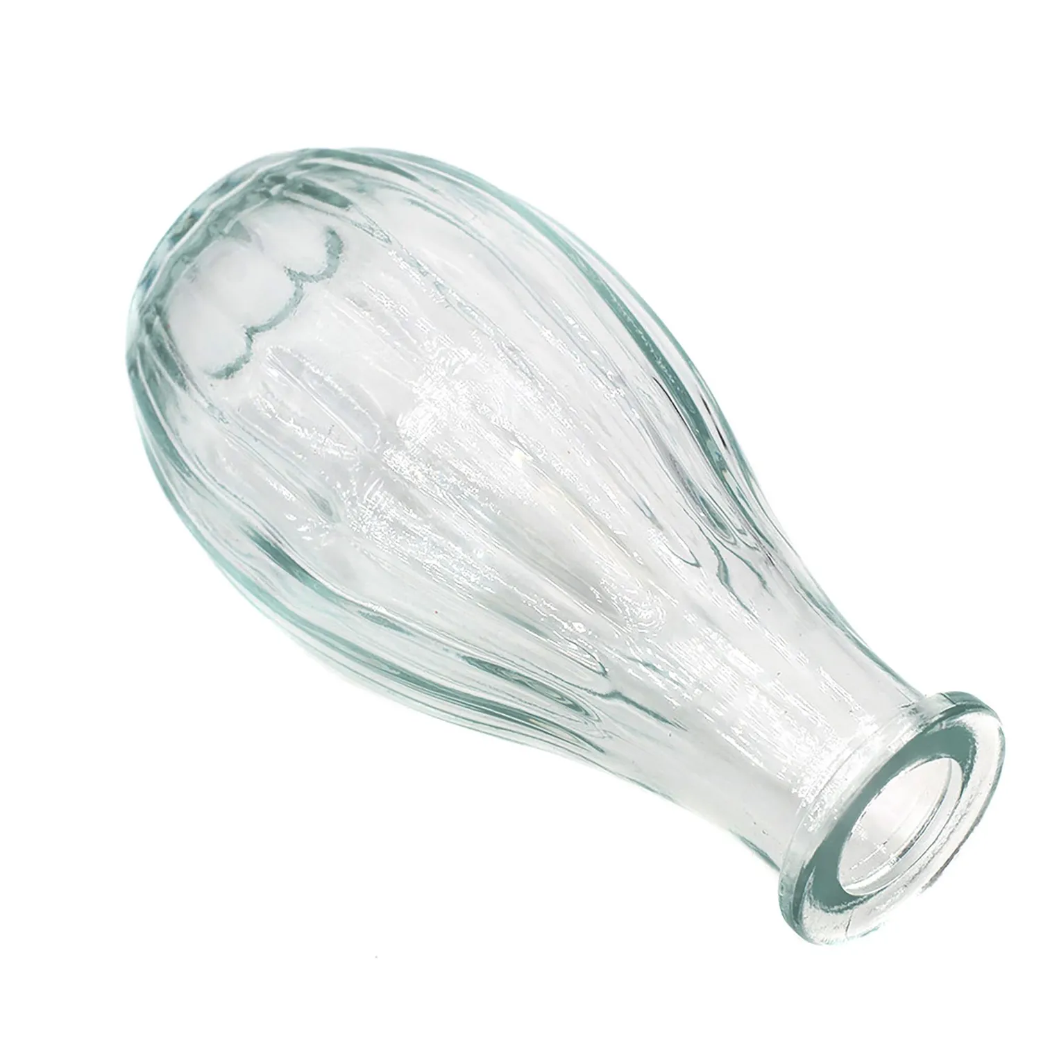 Creativery Blumenvase Glas geriffelt klar