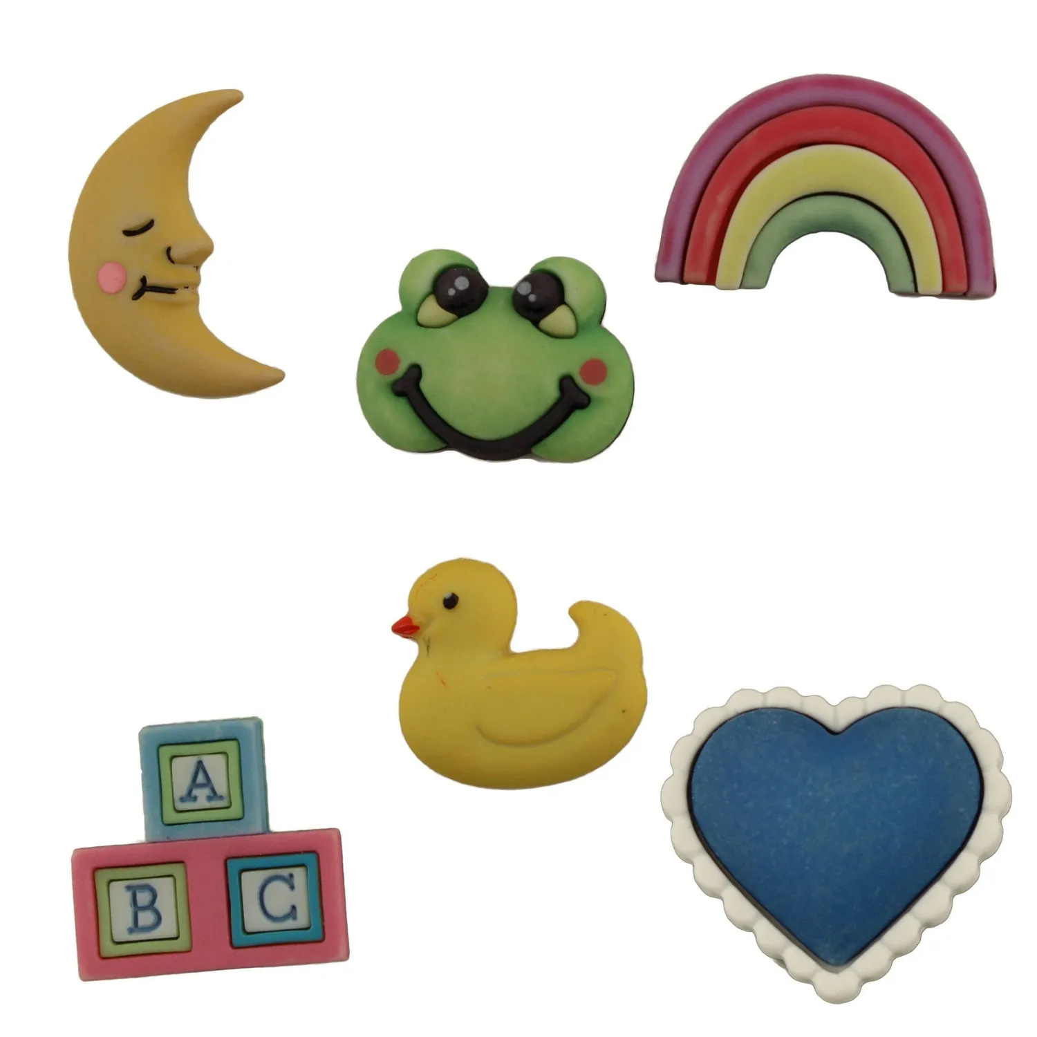 Buttons Galore Nursery Time Babyknöpfe 6 Stück 3D