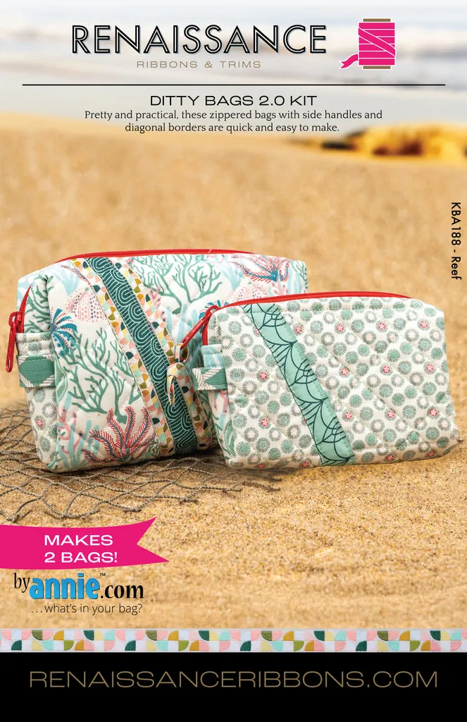 Renaissance Ribbon Ditty Bags 2.0 Nähset Baumwolle Reißverschluss