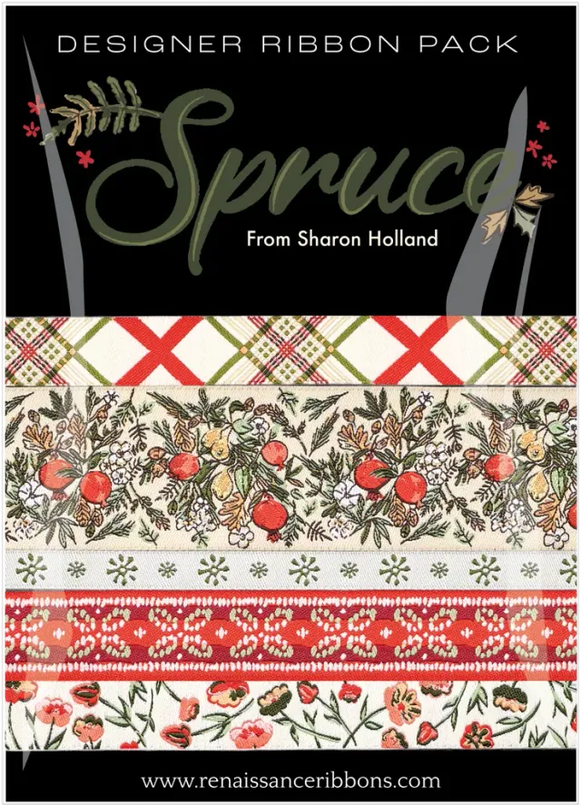 Renaissance Ribbon Spruce Designer Pack Webband-Set 5x 1 Yard