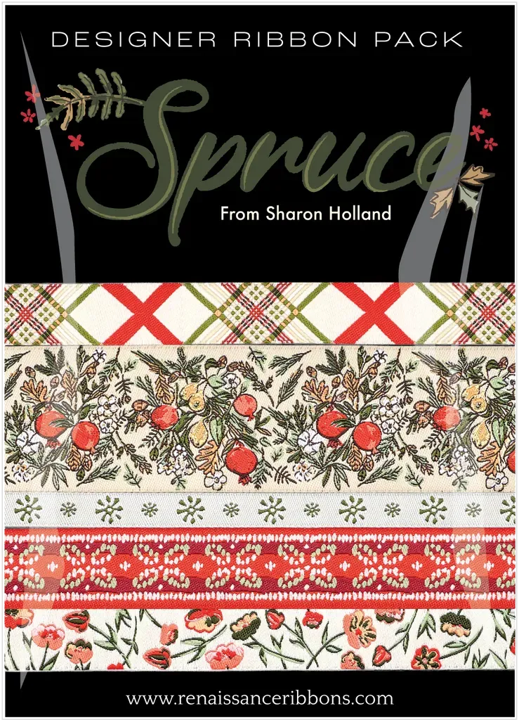 Renaissance Ribbon Spruce Designer Pack Webband-Set 5x 1 Yard