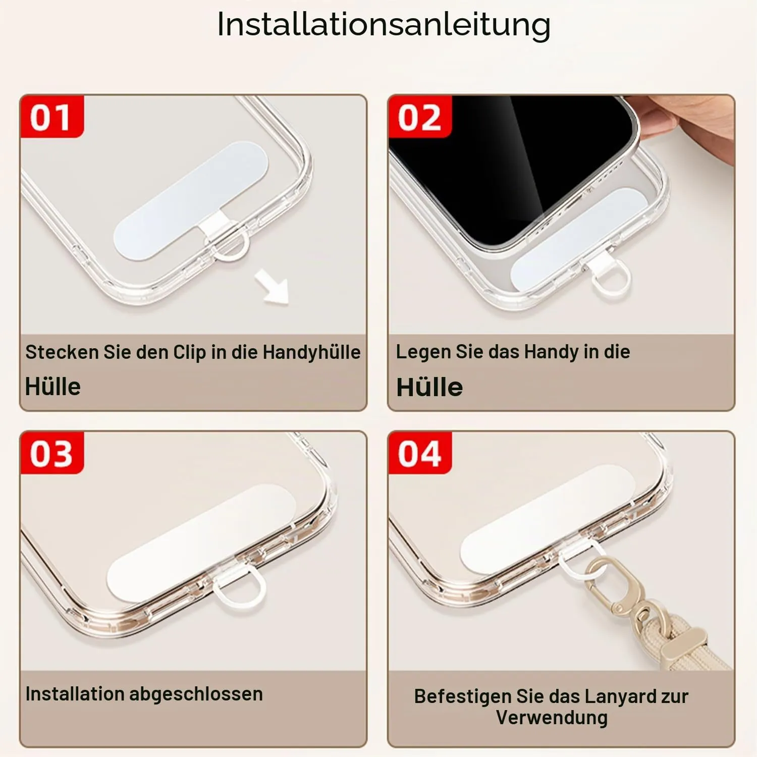 MORSUNBELA Handykette verstellbar 40-80 cm