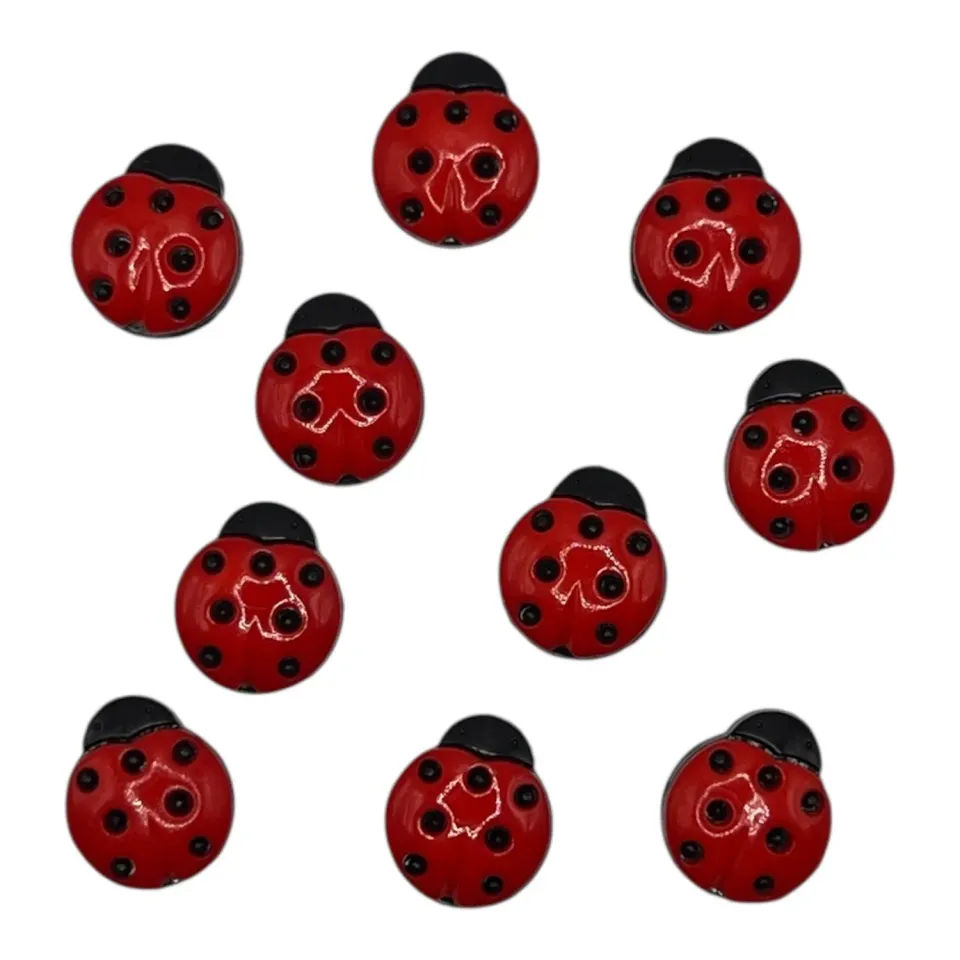 Buttons Galore Ladybug Marienkäferknöpfe 10 Stück 16 mm waschbar