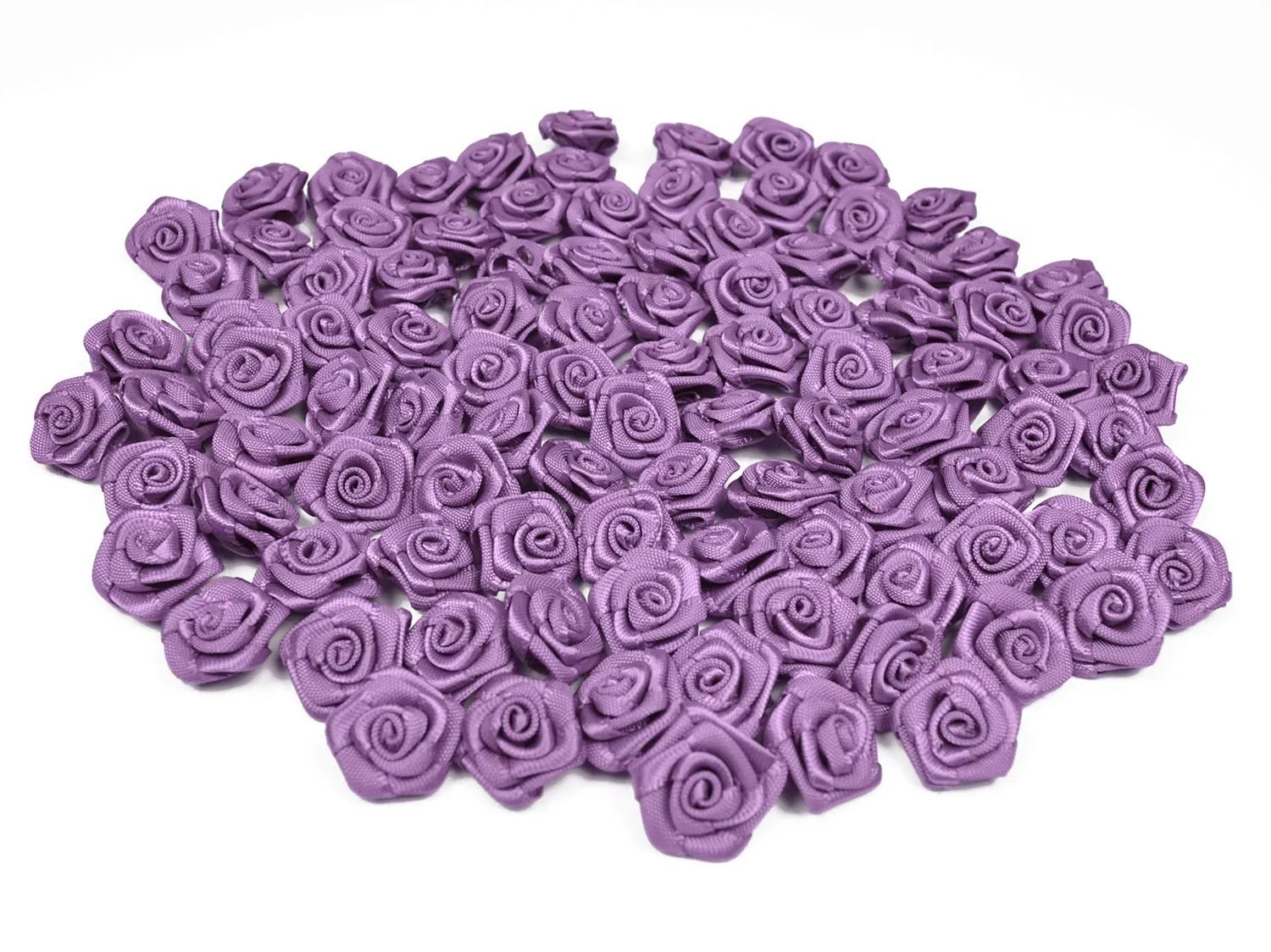 Creativery Satinrosen Aufnäher Deko-Blumen