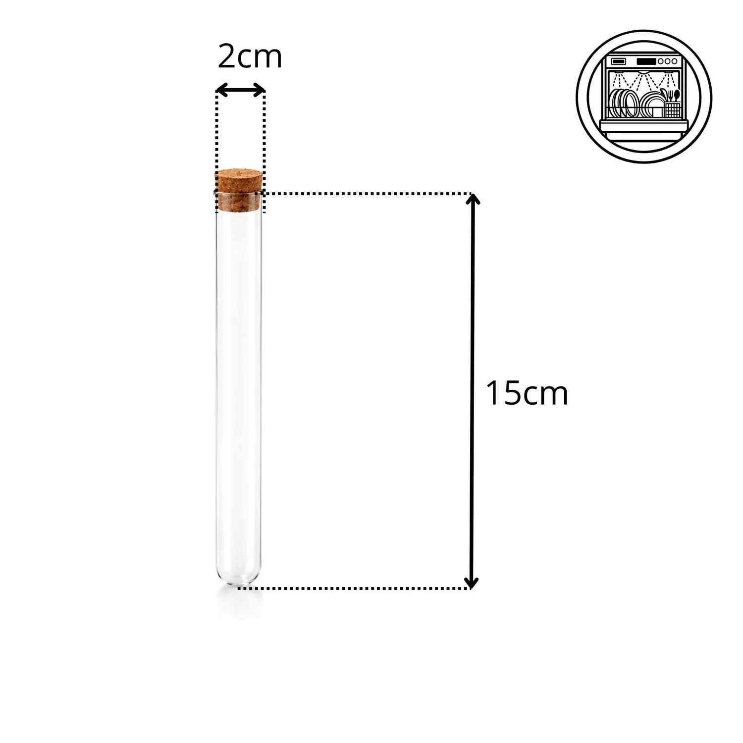 Creativery Reagenzgläser mit Korken klar 35ml 12 Stück