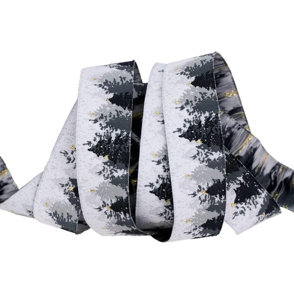 Renaissance Ribbon Farmhouse Christmas Winter Forest Band 22mm 1 Yard gold