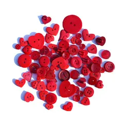 Buttons Galore Red Hearts Value Pack Herzknöpfe ca. 50 Stück