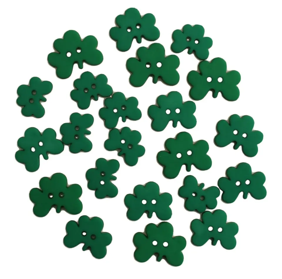 Buttons Galore Luck of the Irish Kleeblatt-Knöpfe 16 Stück