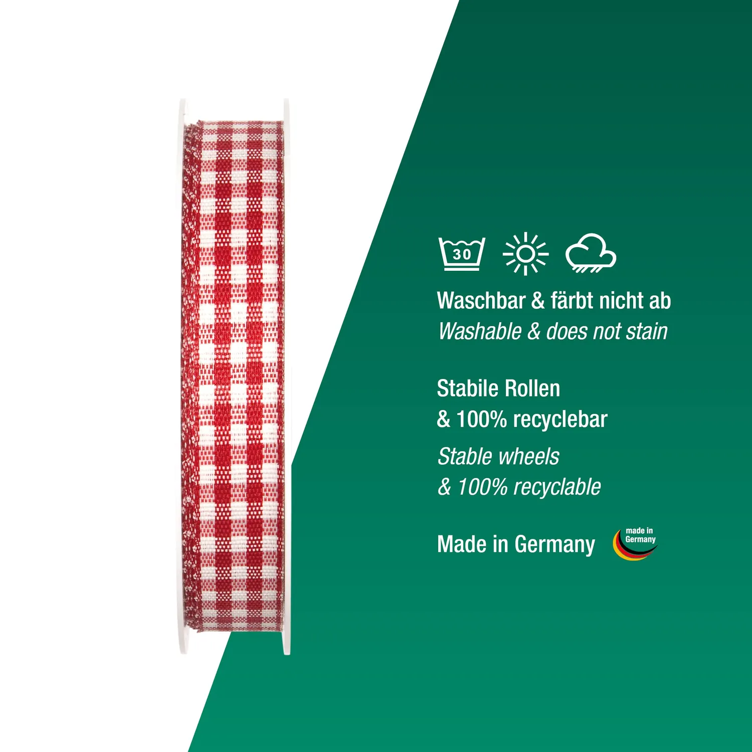 Halbach Vichy-Karo Geschenkband 25 m Rolle