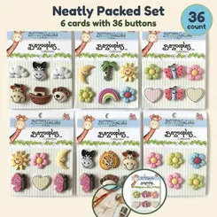 Buttons Galore BaZooples Tier Nähknöpfe 36 Stück Zootiere
