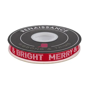 Renaissance Ribbon Merry and Bright Gingerbread Band 1 Yard