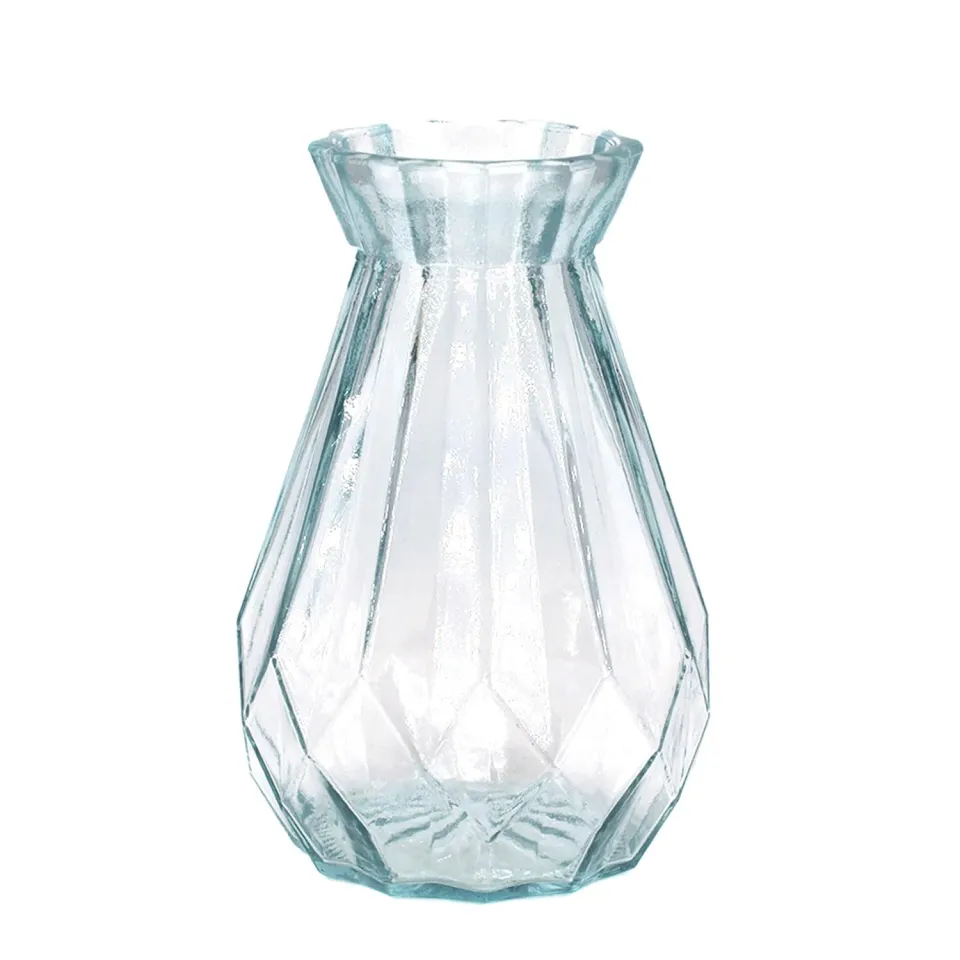 Creativery Vase Glas Diamant Muster 330 ml 14,5 cm
