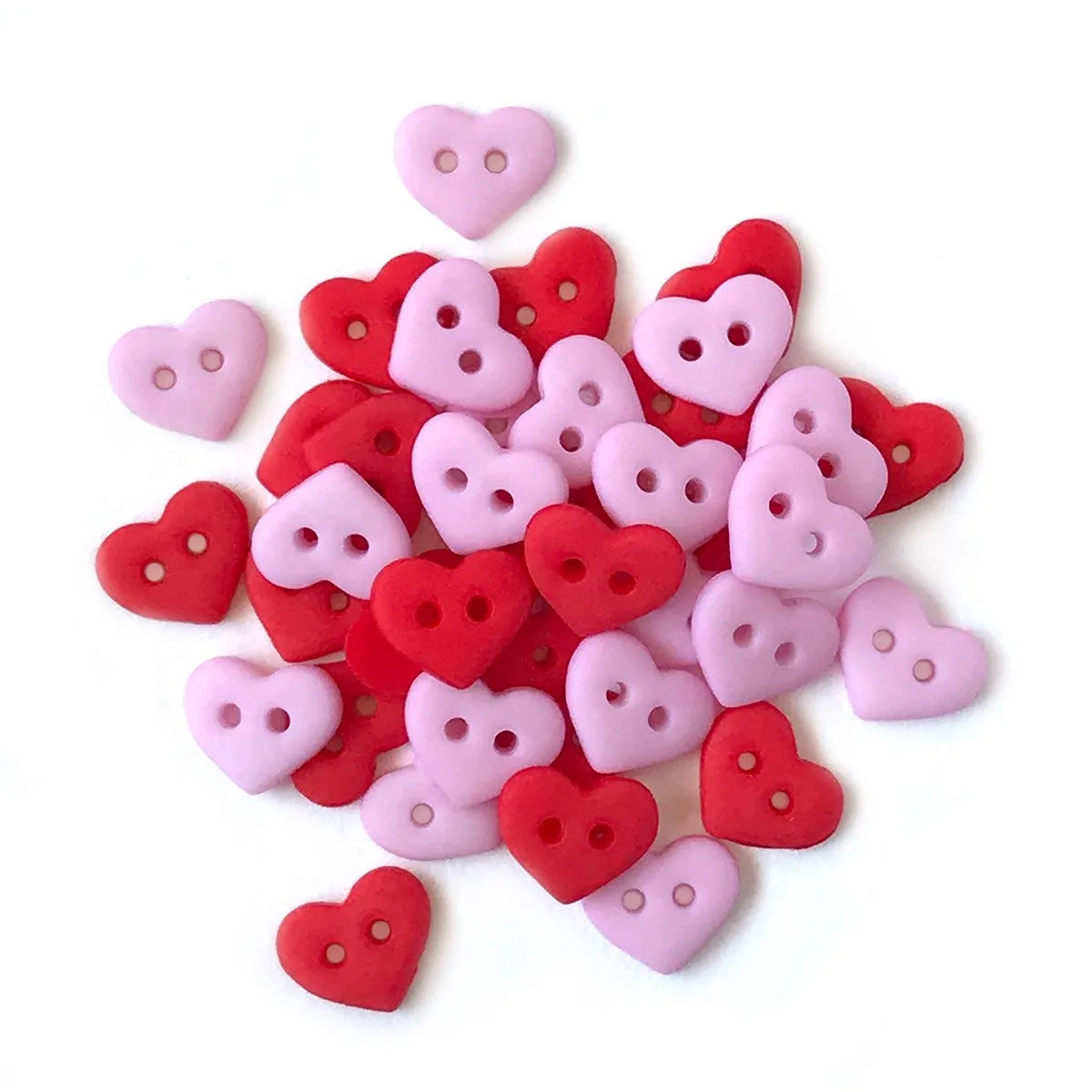 Buttons Galore Valentine Hearts Knöpfe 30 Stück rot Herz