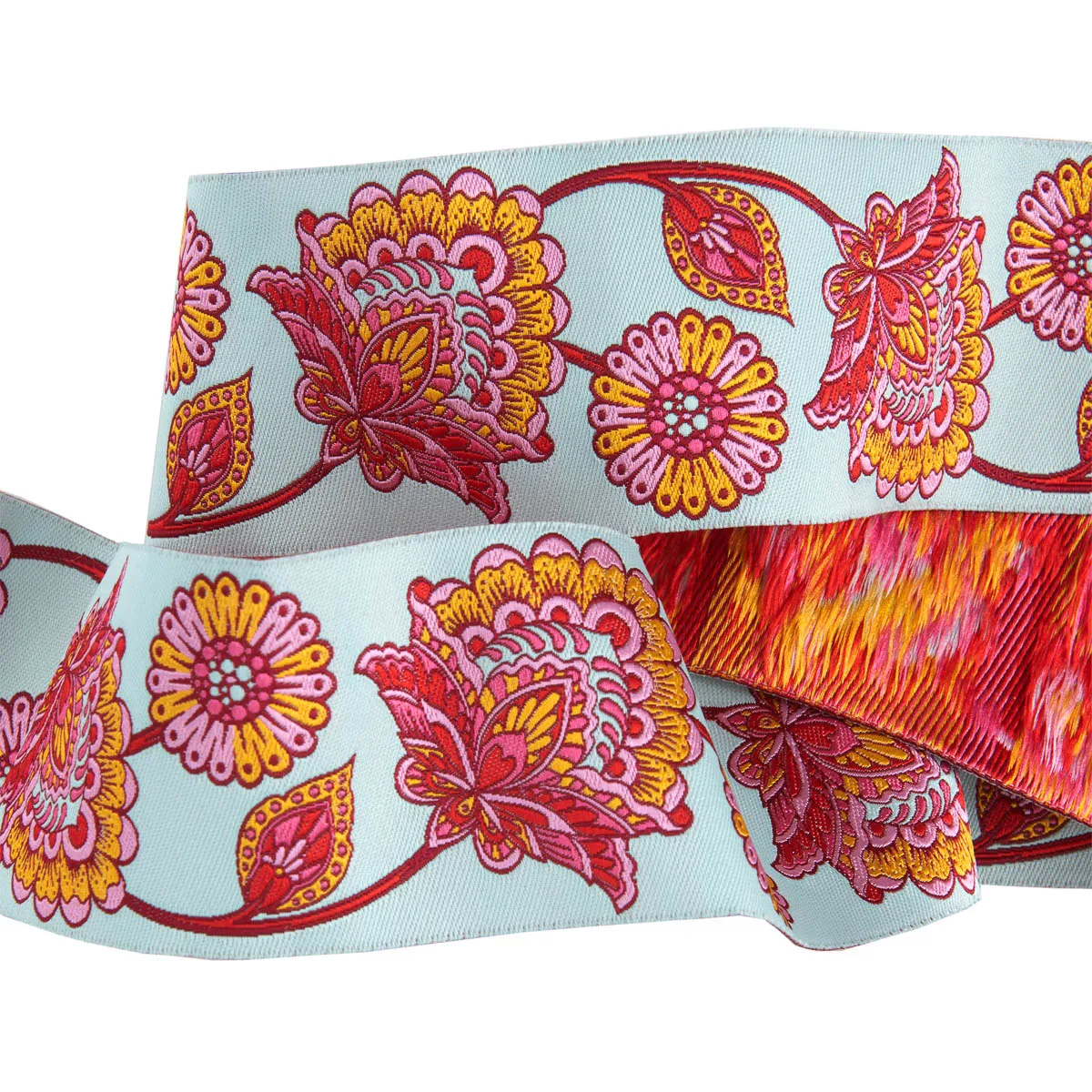 Renaissance Ribbon Paisley Floral Webband 50 mm 1 Yard Aqua