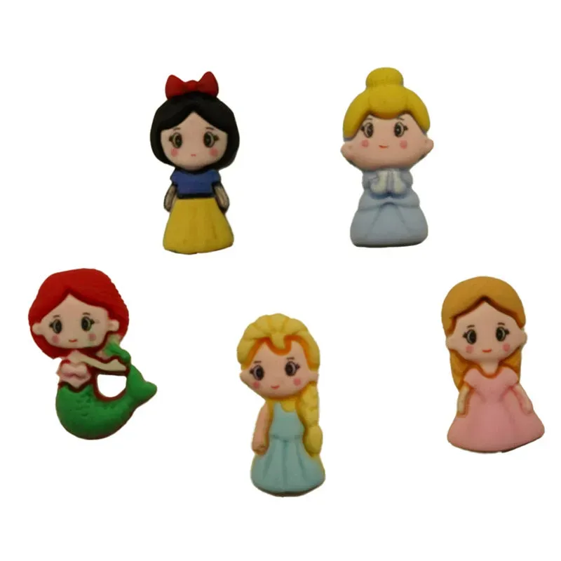 Buttons Galore Princesses Flatbackz Bastelsteine 5er-Set