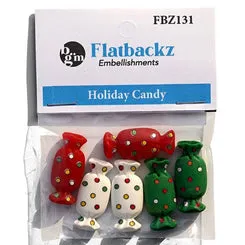 Buttons Galore Flatbackz Christmas Candy Deko 6 Stk
